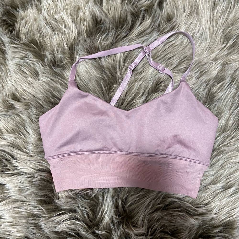 Fuchsia sports bra with mesh